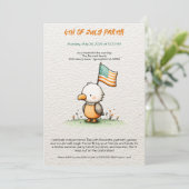 Cute Bald Eagle 4 juillet Fête Invitation (Debout devant)