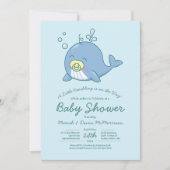 Cute baleine Baby shower Kawaii Invitation (Devant)
