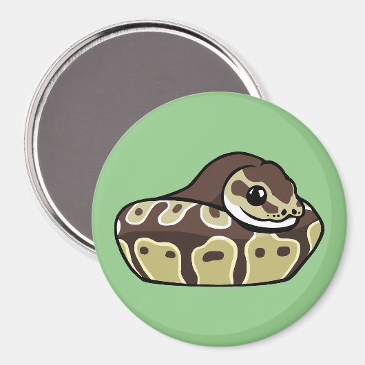 Cute Ball Python Pet Serpent Dessin Aimant Réfrigé (Recto/Verso)