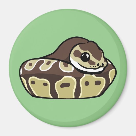 Cute Ball Python Pet Serpent Dessin Aimant Réfrigé (Devant)