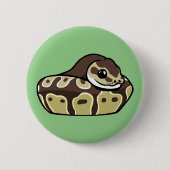 Cute Ball Python Pet Snake Drawing Badge Button (Voorkant)