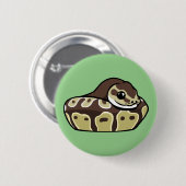 Cute Ball Python Pet Snake Drawing Badge Button (Voorkant /achterkant)