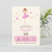 Cute Ballerina Anniversaire Fête Invitation (Debout devant)