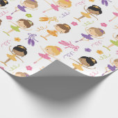 Cute Ballerina Dancers Wrapping Paper Cadeaupapier (Hoek)