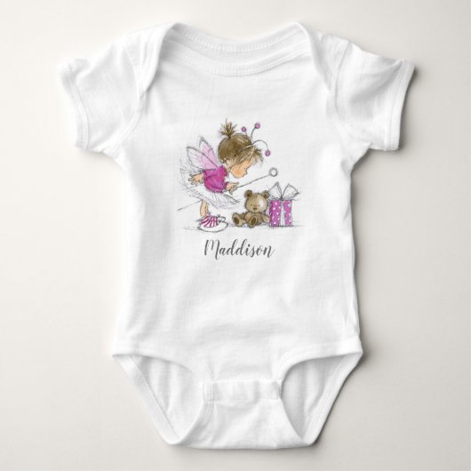 Cute Ballerina Fairy Baby Bodysuit (Voorkant)
