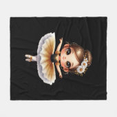 Cute Ballerina Fleece Deken (Voorkant (Horizontaal))