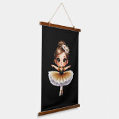 Cute Ballerina Hangend Wandkleed (Gebogen)