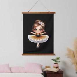 Cute Ballerina Hangend Wandkleed