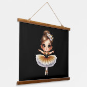 Cute Ballerina Hangend Wandkleed (Gebogen)