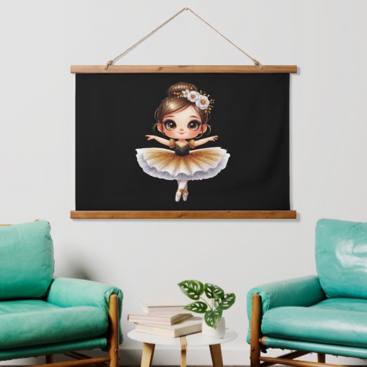 Cute Ballerina Hangend Wandkleed (Woonkamer)