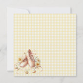 Cute Ballerina Jaune Plaid Baby shower Invitation (Dos)
