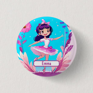 Cute Ballerina met neus Ronde Button 3,2 Cm