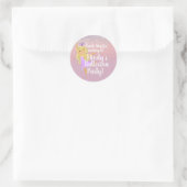 Cute Ballerina Party Doodle Classic Round Sticker (Tas)