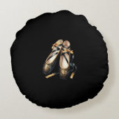 Cute Ballerina Rond Kussen (Achterkant)