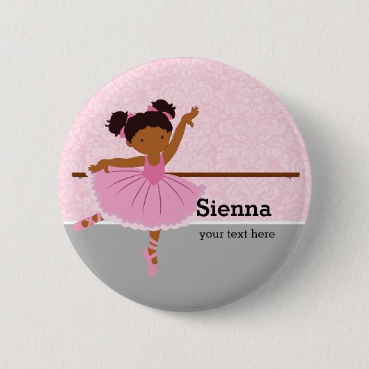 Cute Ballerina Ronde Button 5,7 Cm (Voorkant)