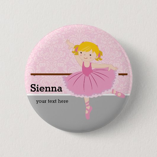 Cute Ballerina Ronde Button 5,7 Cm (Voorkant)