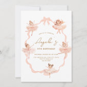 Cute Ballerinas Invitation Anniversaire (Devant)