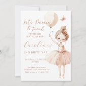 Cute Ballet Ballerina Invitation Anniversaire (Devant)