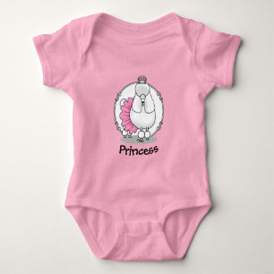 Cute Ballet Ballerina Princess Poodle Dog (wit) Romper