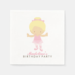 Cute Ballet Dancer Girl's Birthday Party Servet