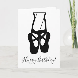 Cute Ballet Dancer Slippers Birthday Kaart