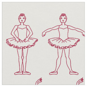 Cute Ballet Positions Pattern Stof