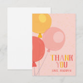 Cute Ballon Bedankkaart (Voorkant / Achterkant)