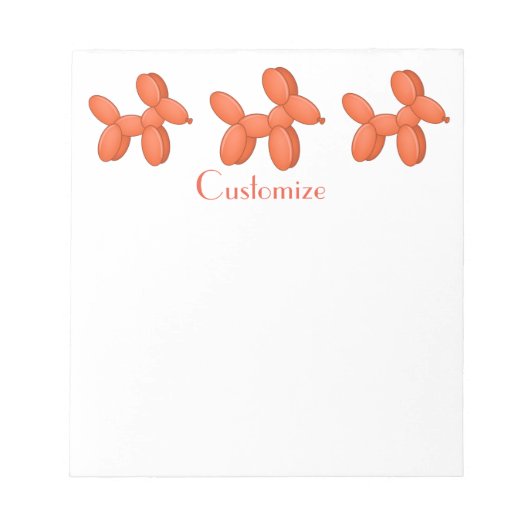 Cute Balloon Dog Thunder_Cove Notitieblok (Voorkant)