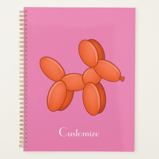 Cute Balloon Dog Thunder_Cove Planner (Voorkant)