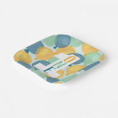 Cute Balloon First Birthday Paper Borden Papieren Bordje (Gebogen)