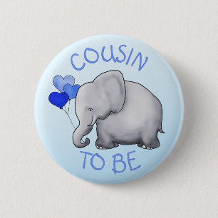 Cute Balloons Elephant Baby shower neef-to-be Ronde Button 5,7 Cm