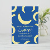 Cute Banana Blue Boy Baby shower Invitation (Debout devant)