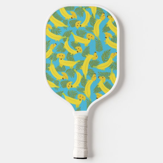 Cute Banana Dog Personalized Pickleball Paddle (Achterkant)