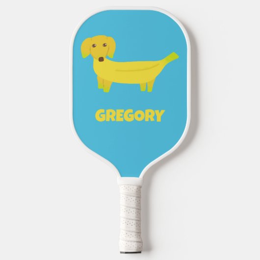 Cute Banana Dog Personalized Pickleball Paddle (Voorkant)
