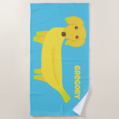 Cute Banana Dog Personalized Strandlaken (Voorkant)