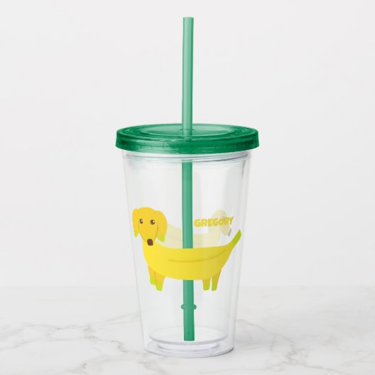 Cute Banana Dogs Personalized Acryl Drinkbeker (Voorkant)