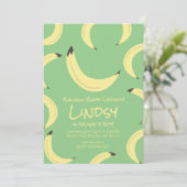 Cute Banana Green Boy Baby shower Invitation (Debout devant)