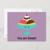 Cute Banana Split Briefkaart (Voorkant / Achterkant)