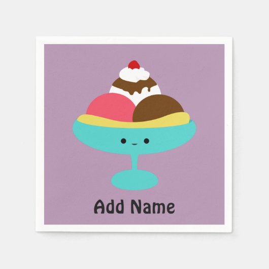 Cute Banana Split Servetten (Voorkant)