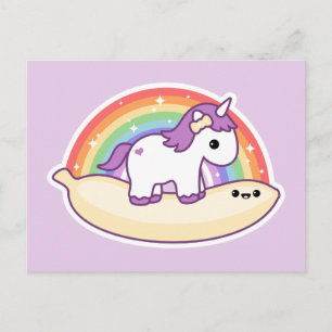 Cute Banana Unicorn Briefkaart