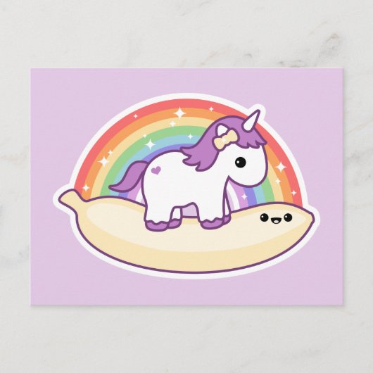Cute Banana Unicorn Briefkaart (Voorkant)