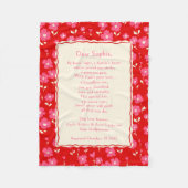 Cute Baptism Floral Fleece Blanket Godparent Gift  (Voorkant)