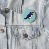 Cute Barn Swallow Ronde Button 5,7 Cm (In situ)