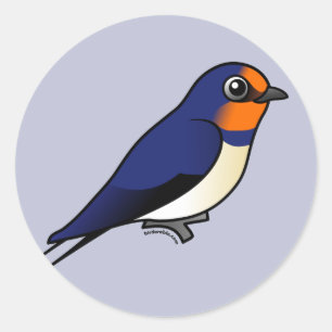 Cute Barn Swallow Ronde Sticker