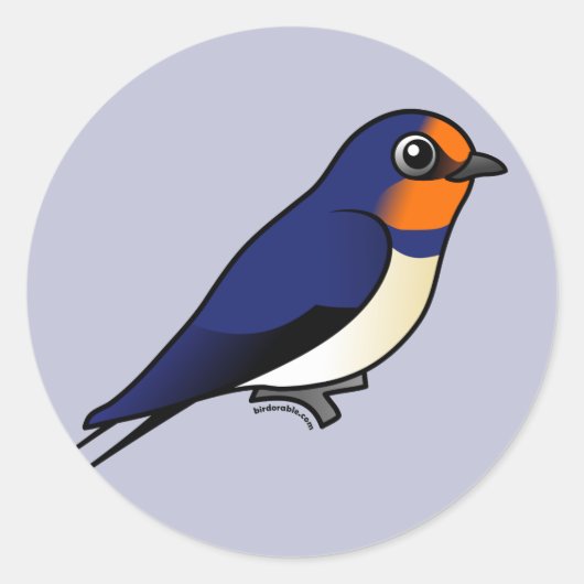 Cute Barn Swallow Ronde Sticker (Voorkant)