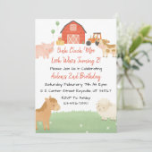 Cute Barnyard Animal 2e Invitation d'anniversaire (Debout devant)