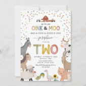 Cute Barnyard Farm 2e Invitation anniversaire (Devant)