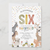 Cute Barnyard Farm 6e Invitation anniversaire (Devant)