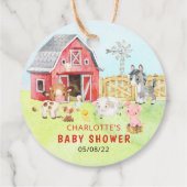Cute Barnyard Friends Baby shower Bedankjes Labels (Achterkant)