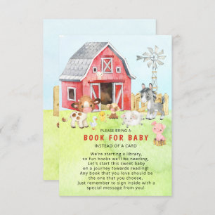 Cute Barnyard Friends Baby shower Informatiekaartje